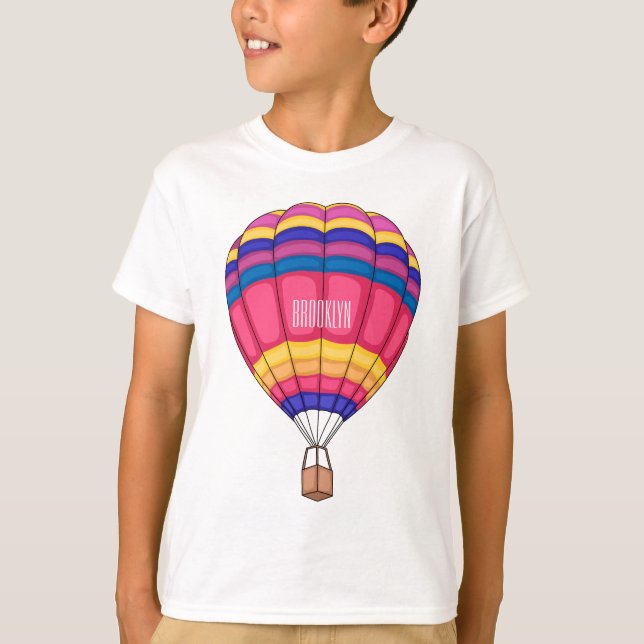 Hot air balloon cartoon illustration T-Shirt (Front)