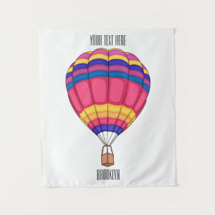 Hot air balloon cartoon illustration tapestry