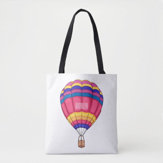 Hot air balloon cartoon illustration  tote bag (Front)