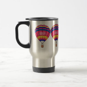 Hot air balloon cartoon illustration travel mug