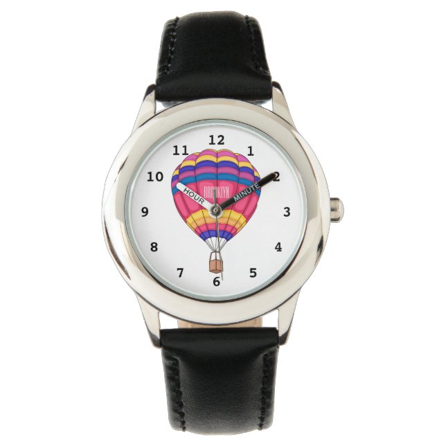Hot air balloon cartoon illustration  watch (Front)