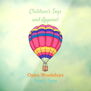 Hot air balloon cartoon illustration window cling