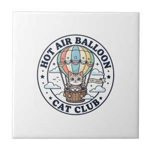 Hot Air Balloon Cat Cute Cat T-Shirt Design - Hot Tile