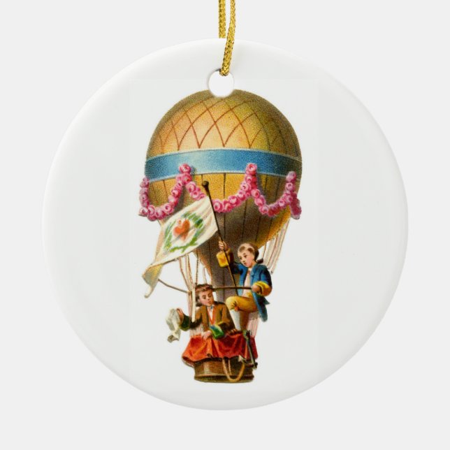 Hot Air Balloon Ceramic Tree Decoration (Front)