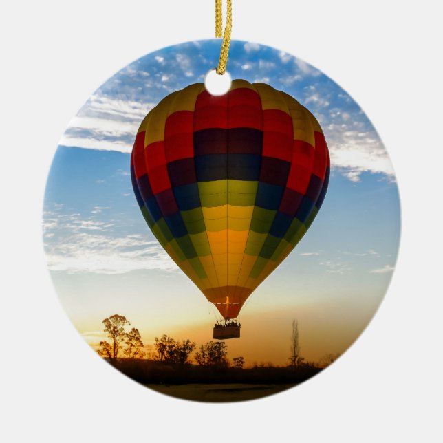 Hot Air Balloon Ceramic Tree Decoration (Front)