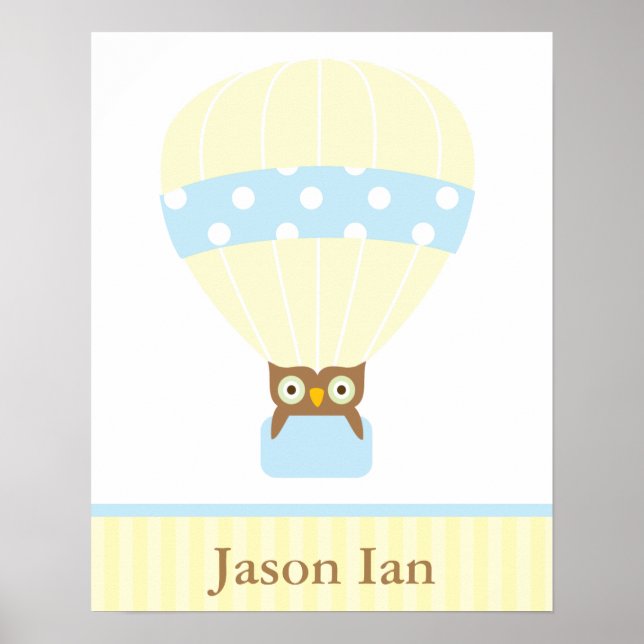 Hot Air Balloon Children's Wall Art (Front)