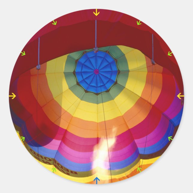 Hot Air Balloon Classic Round Sticker (Front)