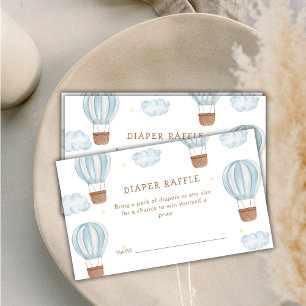 Hot Air Balloon Cloud Baby Shower Diaper Raffle Enclosure Card