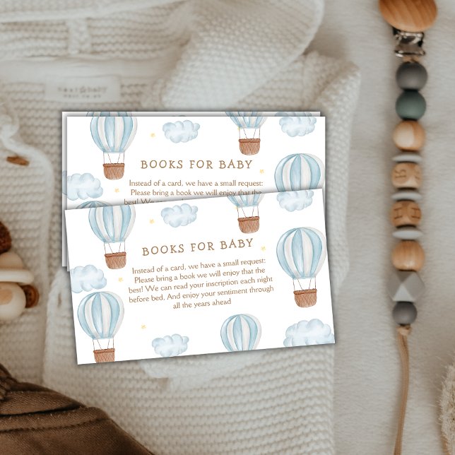 Hot Air Balloon Cloud Books For Baby Shower Enclosure Card (Hot Air Balloon Cloud Books For Baby Shower Enclosure Card)