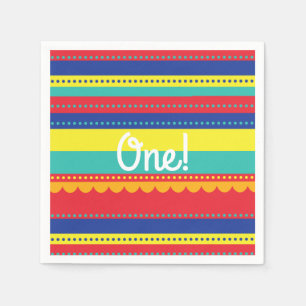 Hot Air Balloon Colourful Birthday Party Napkin