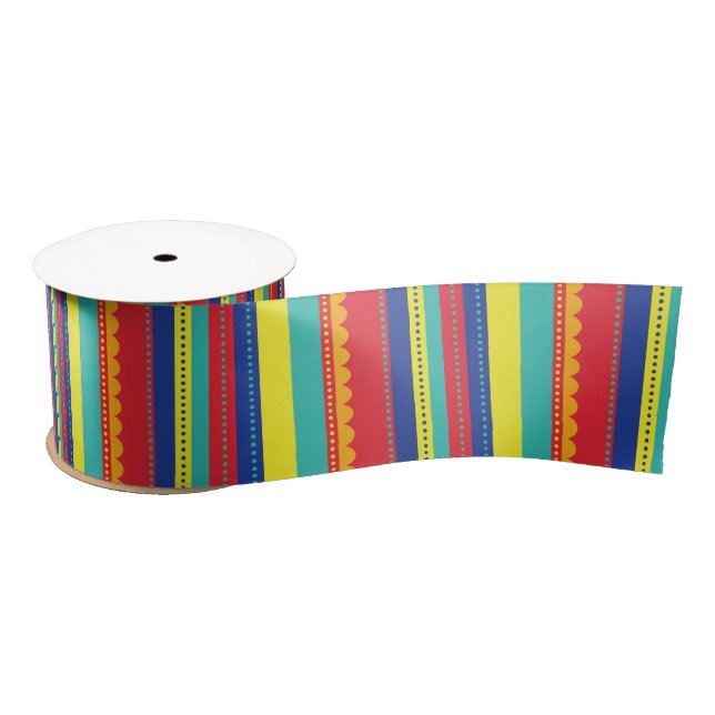 Hot Air Balloon Colourful Birthday Party Satin Ribbon (Spool)