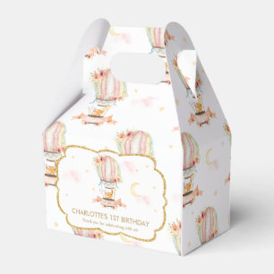 Hot Air Balloon Cute Animals Birthday Thank You Favour Box
