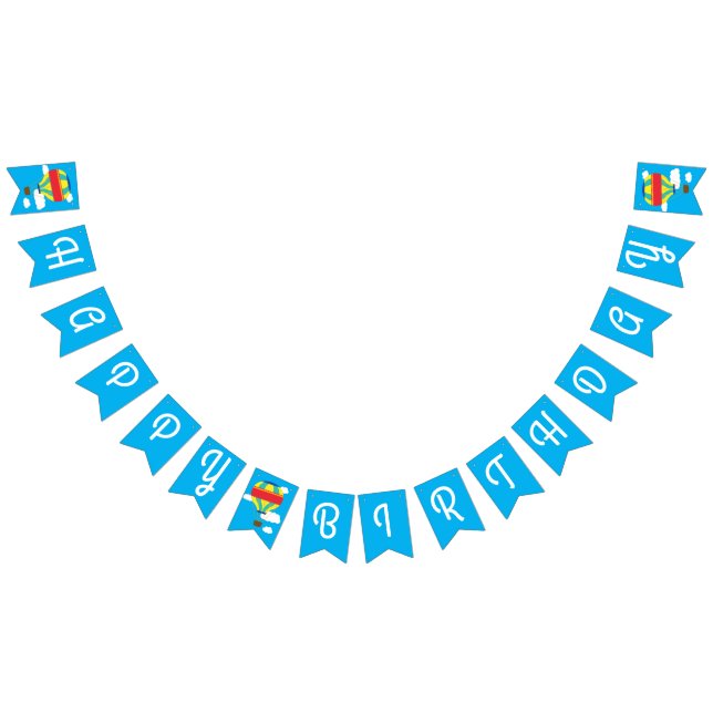 Hot Air Balloon Cute Colourful 1st Birthday Party Bunting (All)