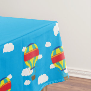 Hot Air Balloon Cute Colourful 1st Birthday Party Tablecloth