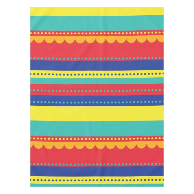 Hot Air Balloon Cute Colourful 1st Birthday Party Tablecloth (Front)