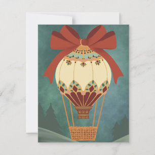 Hot Air Balloon Decorative Ornament Holiday Card