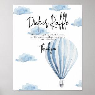 Hot air balloon - Diaper Raffle game Poster