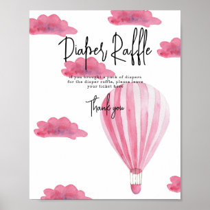 Hot air balloon - Diaper Raffle game Poster