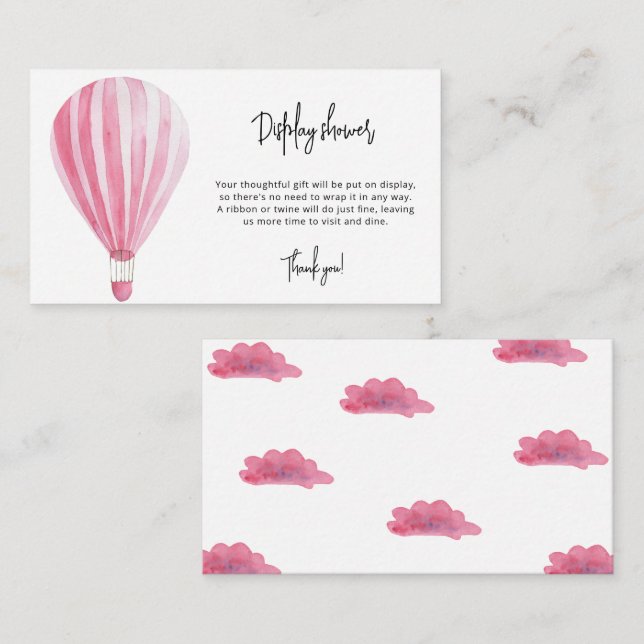 Hot air balloon - display shower enclosure card (Front/Back)