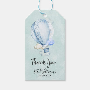 Hot Air Balloon Elephant Baby Shower Tag