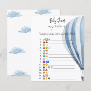 Hot air balloon - Emoji picture game baby shower
