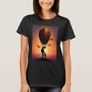 Hot Air Balloon Exploring Dad And Child In Hot Air T-Shirt