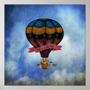 Hot Air Balloon Fall is in the Air Poster