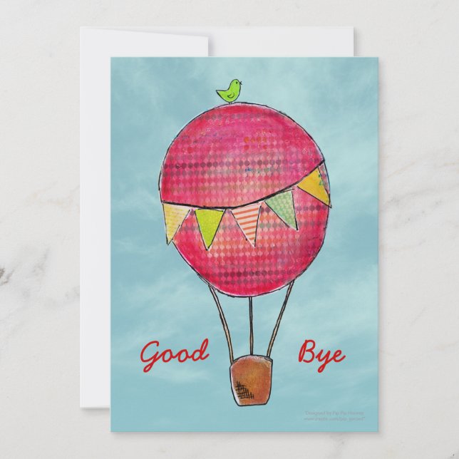 Hot Air Balloon Farewell Bon Voyage Party invite (Front)
