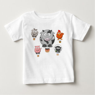 Hot Air Balloon Farm Animals Baby T-Shirt
