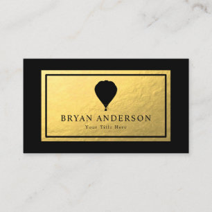 Hot Air Balloon - Faux Gold Foil Business Card