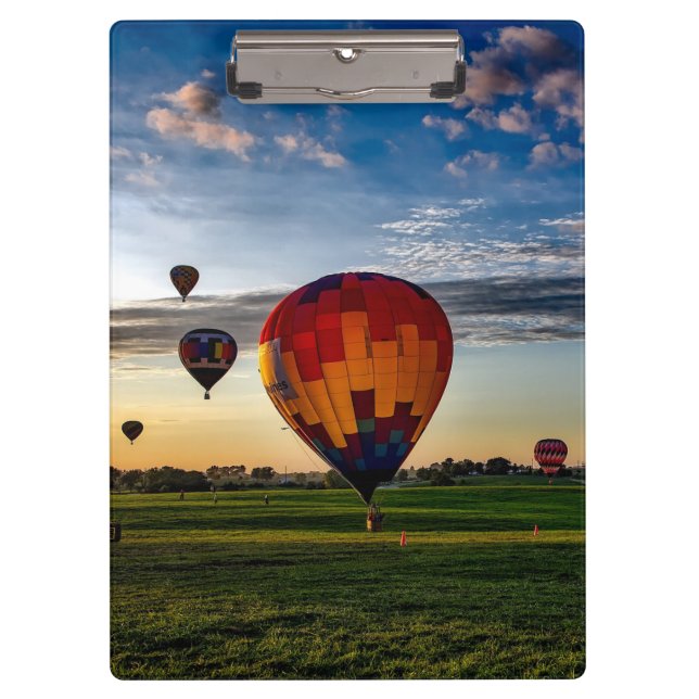Hot Air Balloon Festival in a Beautiful Cloudy Sky Clipboard (Front)