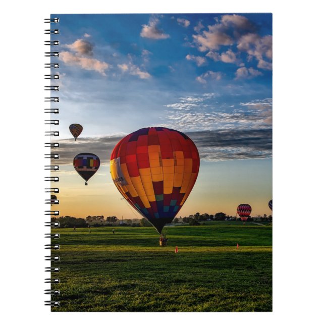 Hot Air Balloon Festival in a Beautiful Cloudy Sky Notebook (Front)
