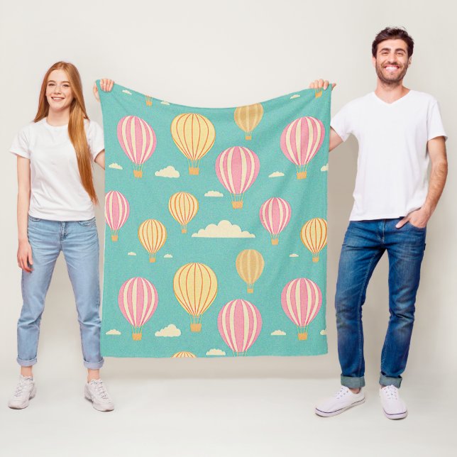 Hot Air Balloon Fleece Blanket (In Situ)