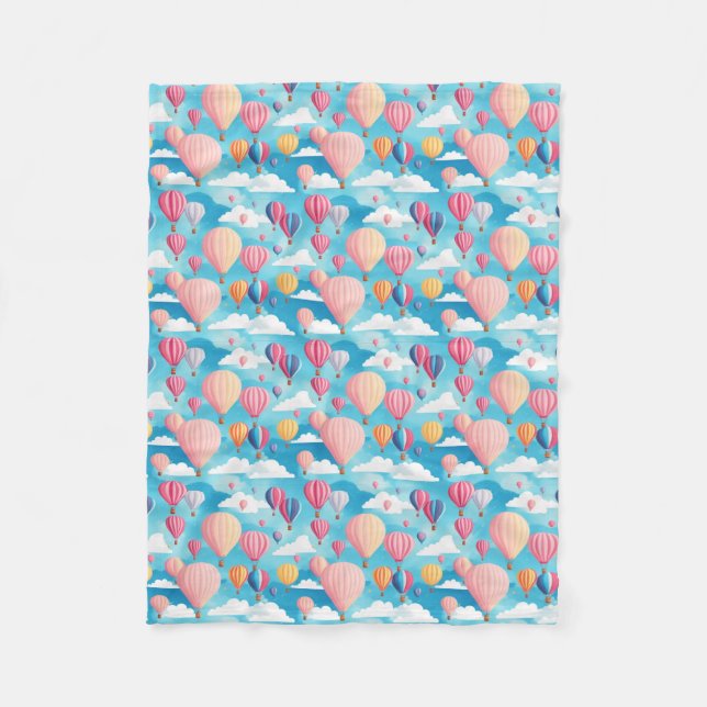 Hot Air Balloon Fleece Blanket (Front)