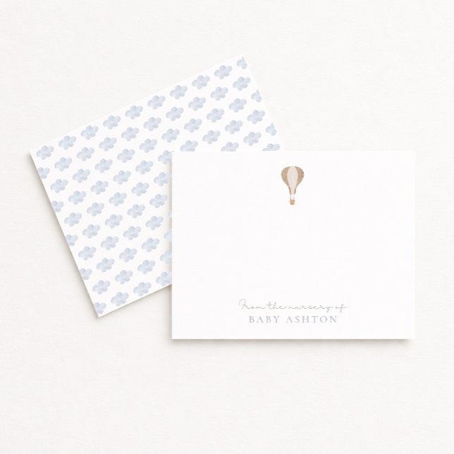 Hot Air Balloon , from the nursery of, boy thank  Invitation (Creator Uploaded)