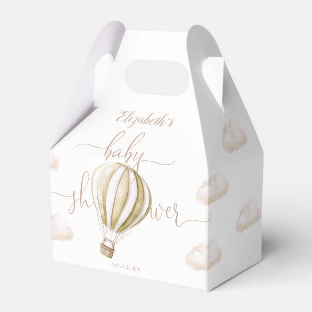  Hot Air Balloon Gender Neutral Baby Shower Favour Box (Front Side)