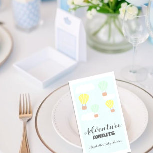 Hot Air Balloon Gender Neutral Baby Shower Napkin