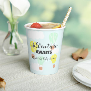 Hot Air Balloon Gender Neutral Baby Shower Paper Cups