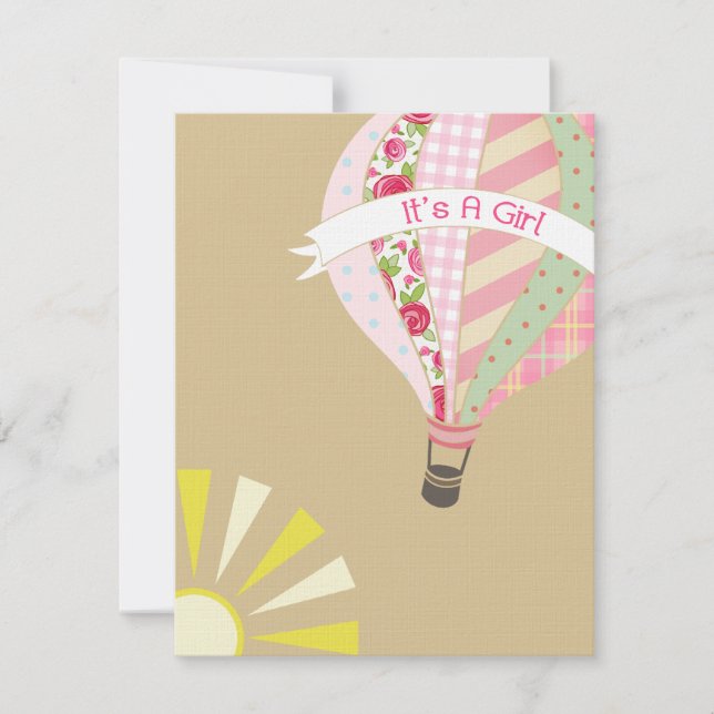 Hot Air Balloon Girly Baby Shower Invitation (Front)