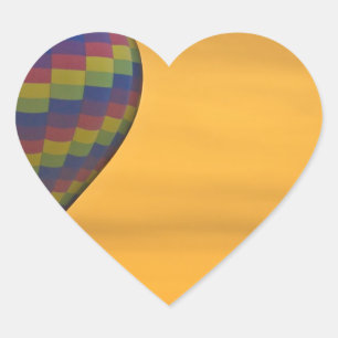 Hot Air Balloon Golden Flight Heart Sticker