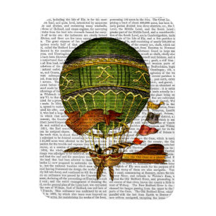 Hot Air Balloon Green Magnet
