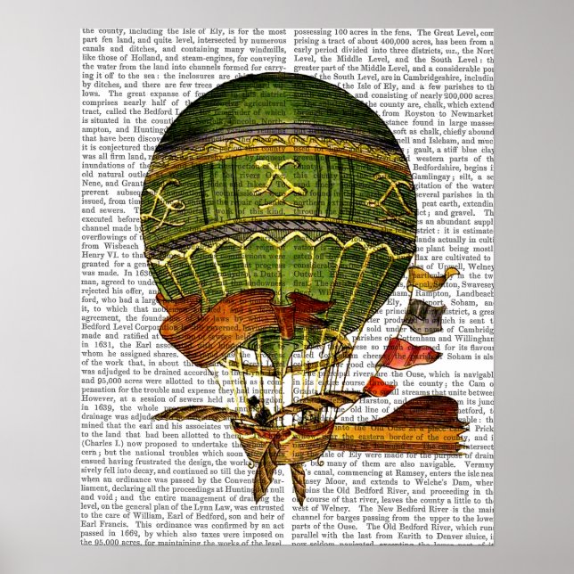 Hot Air Balloon Green Poster (Front)