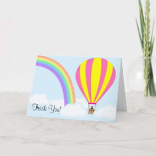 Hot Air Balloon Greeting Card - on Light Blue