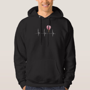 Hot Air Balloon Heartbeat EKG Pulse Ballooning Bal Hoodie