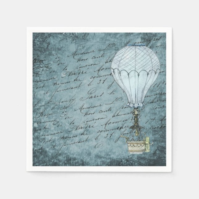 Hot Air Balloon Illustration Napkin (Front)