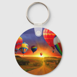 hot air balloon image key ring
