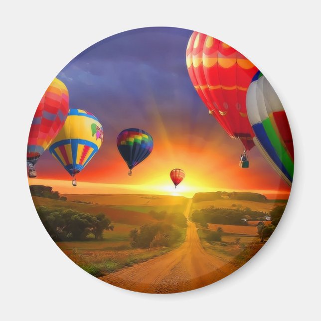 hot air balloon image magnet (Front)