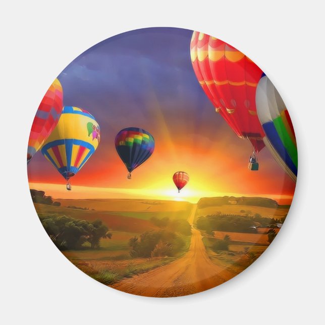 hot air balloon image magnet (Front)