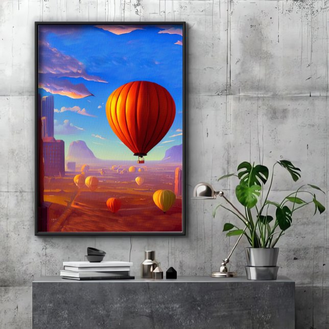 Hot air balloon in a city poster (Creator Uploaded)