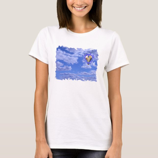 hot air balloon in clouds T-Shirt (Front)